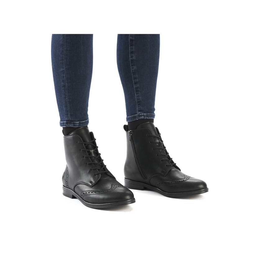 Rieker Artikelnummer 46231-00 Rieker Damen Schnürstiefel Mattschwarz