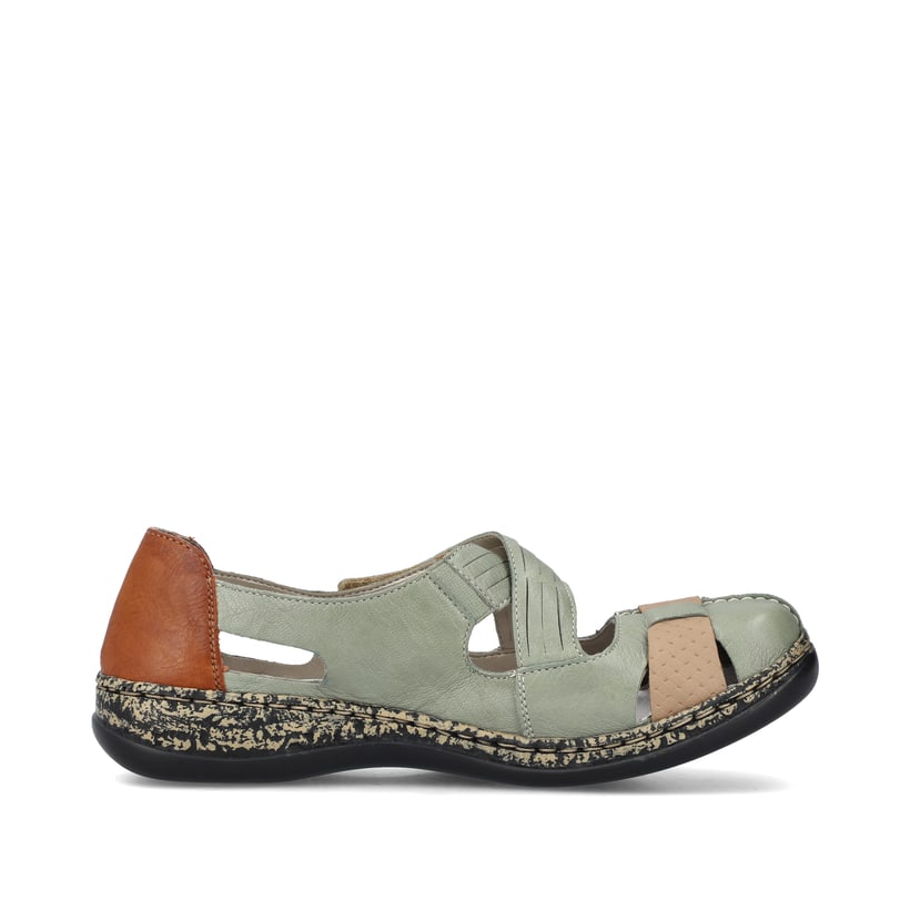 Rieker Artikelnummer 46368-52 Rieker Damen Ballerinas Mintgrün
