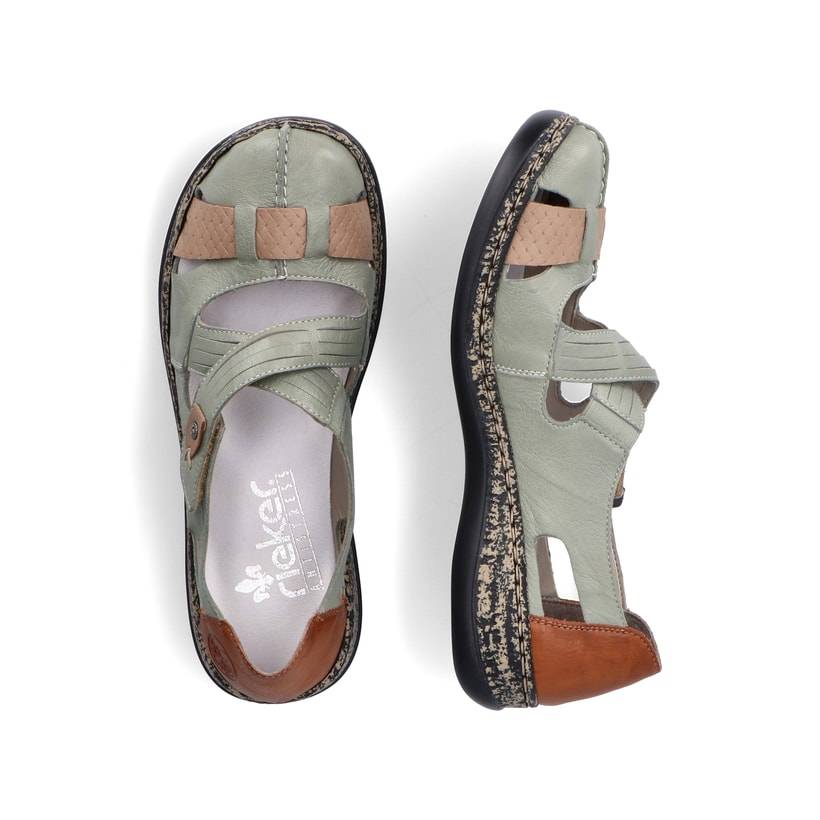 Rieker Artikelnummer 46368-52 Rieker Damen Ballerinas Mintgrün