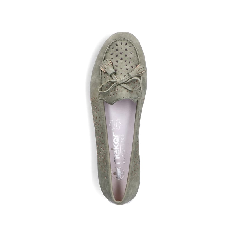 Rieker Artikelnummer 46886-52 Rieker Damen Loafer Grüngrau