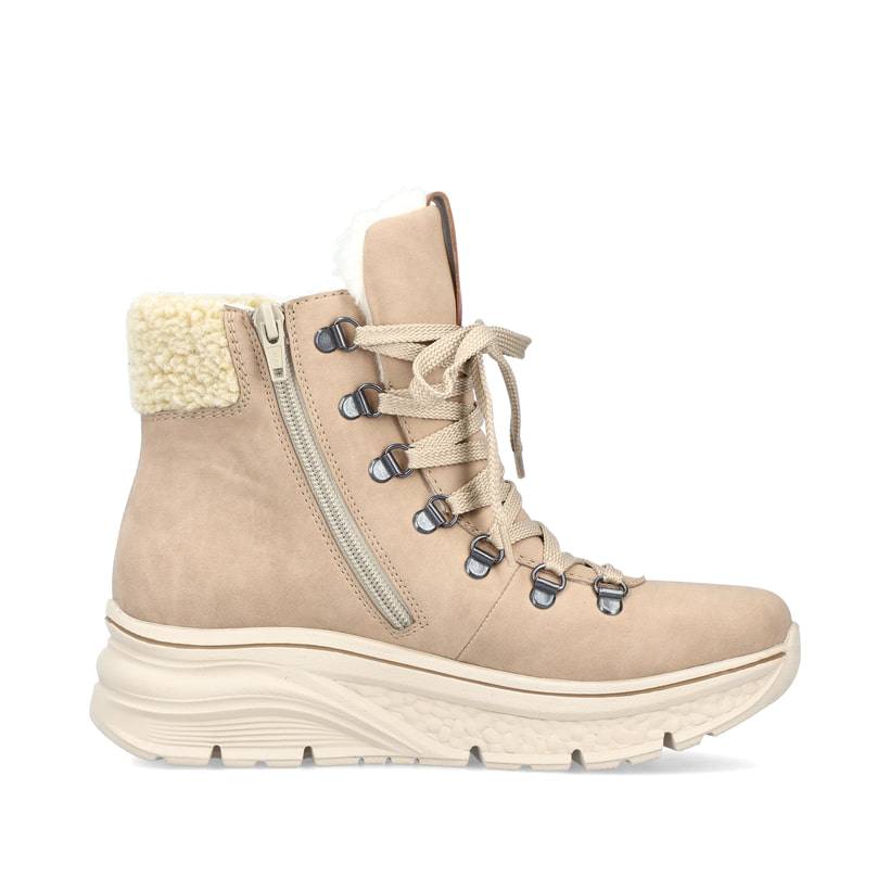 Rieker Artikelnummer 48034-20 Rieker Damen Schnürstiefel Sandbeige