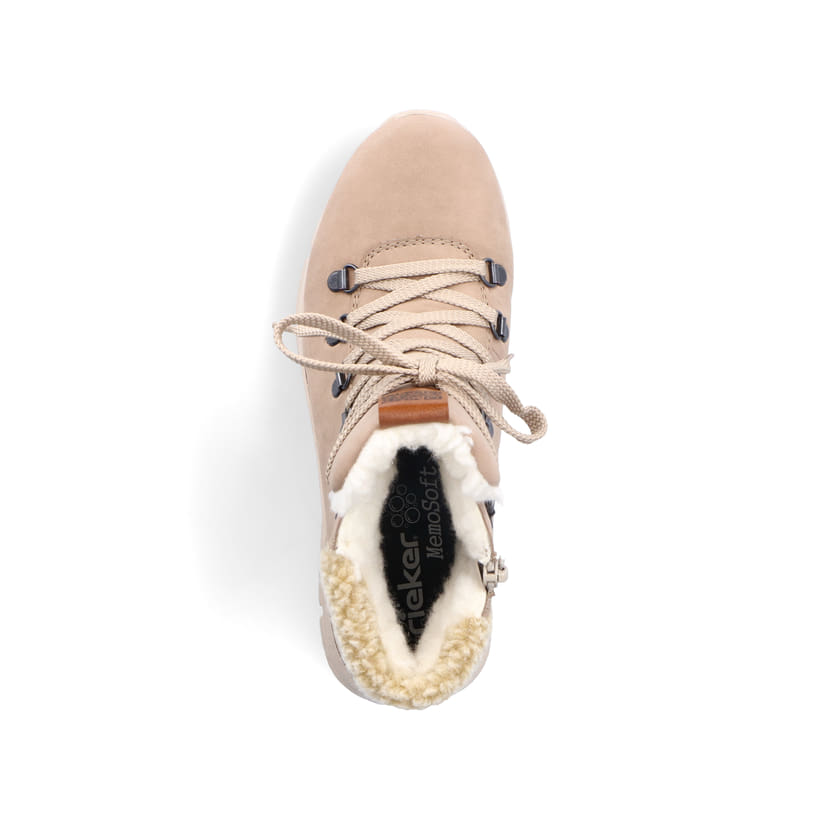Rieker Artikelnummer 48034-20 Rieker Damen Schnürstiefel Sandbeige