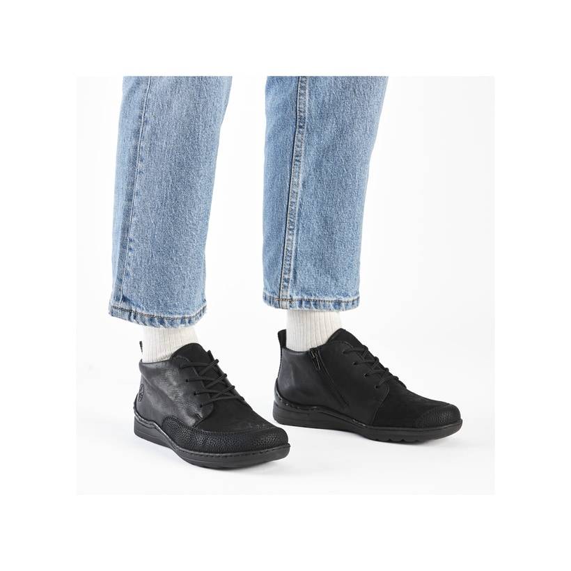 Rieker Artikelnummer 48922-00 Rieker Damen Schnürschuhe Urbanschwarz
