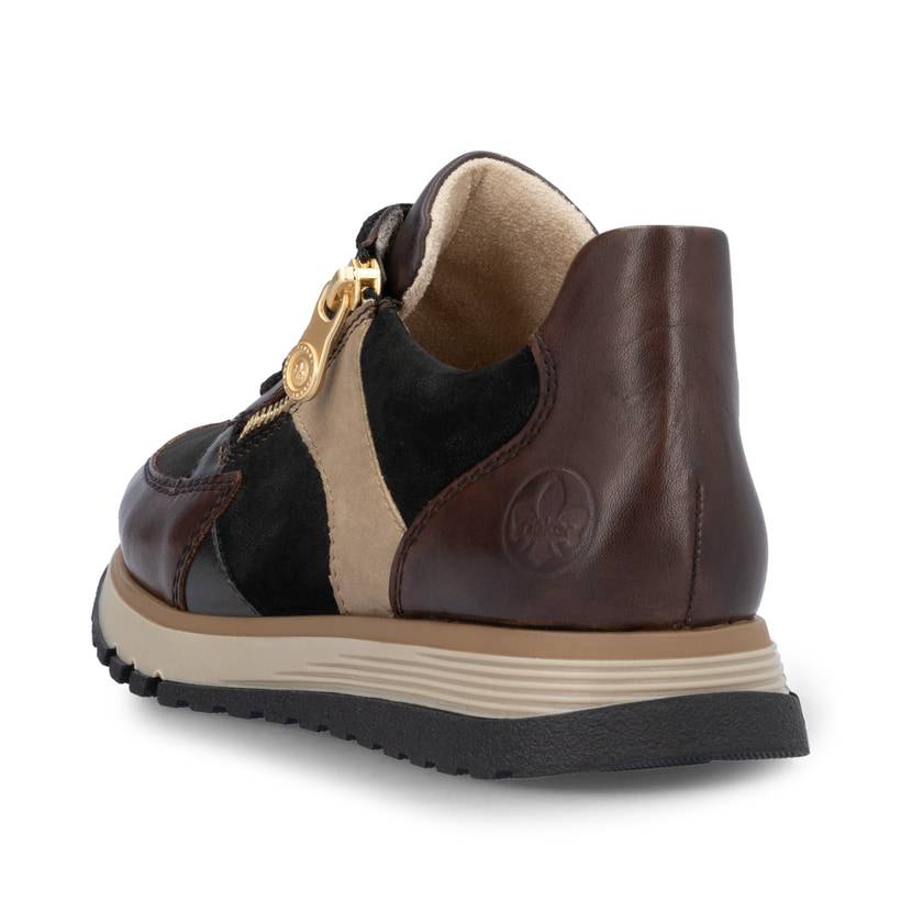 Rieker Artikelnummer 49010-25 Rieker Damen Sneaker Low Braun-schwarz-beige