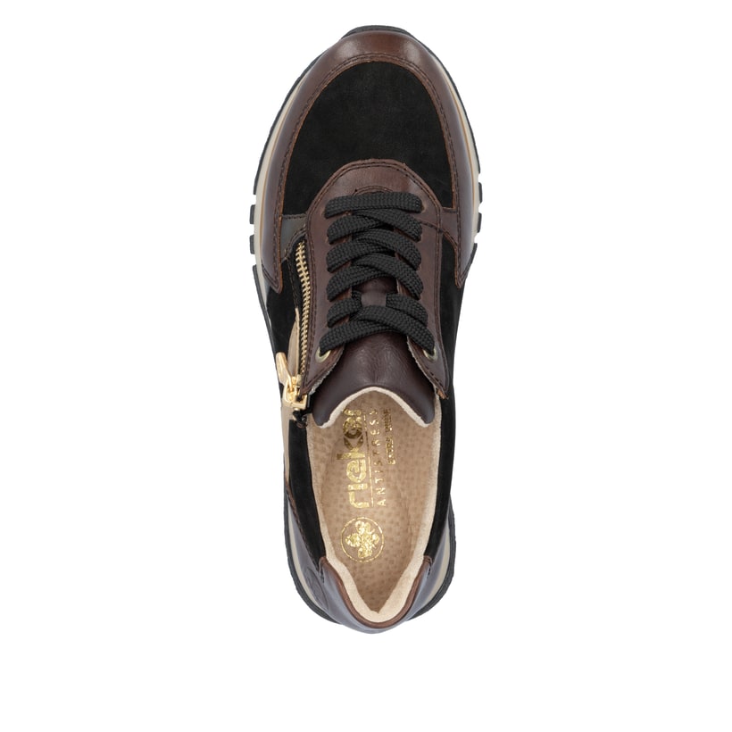 Rieker Artikelnummer 49010-25 Rieker Damen Sneaker Low Braun-schwarz-beige