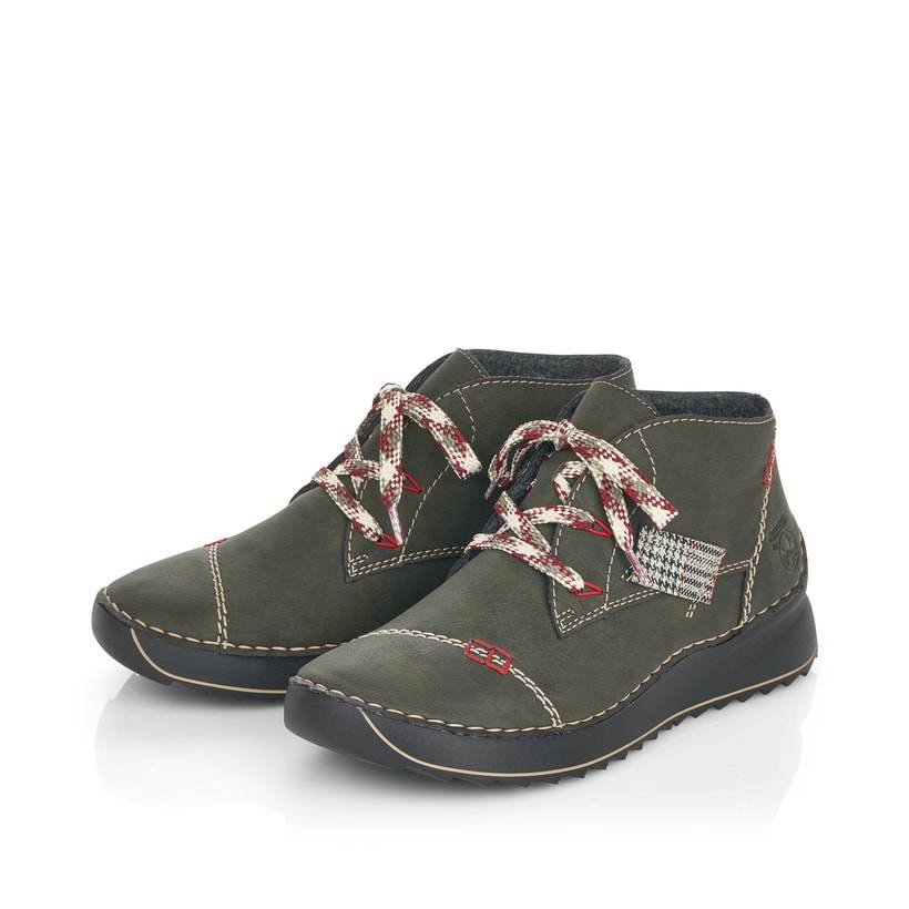 Rieker Artikelnummer 51534-54 Rieker Damen Schnürschuhe Schwarzgrün