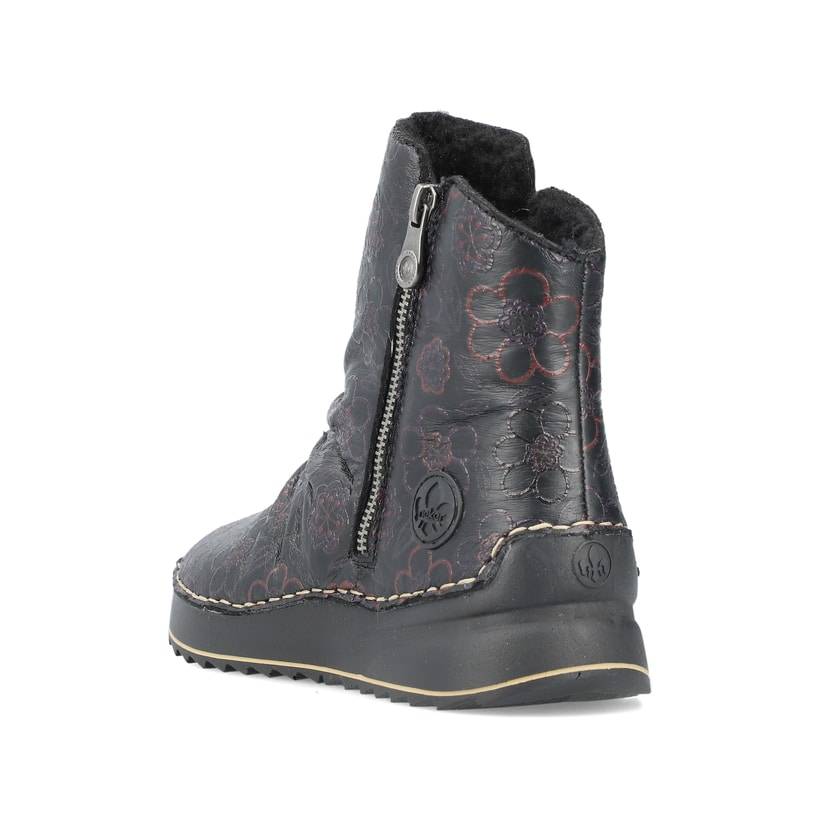 Rieker Artikelnummer 51552-90 Rieker Damen Stiefeletten Schwarz-weinrot