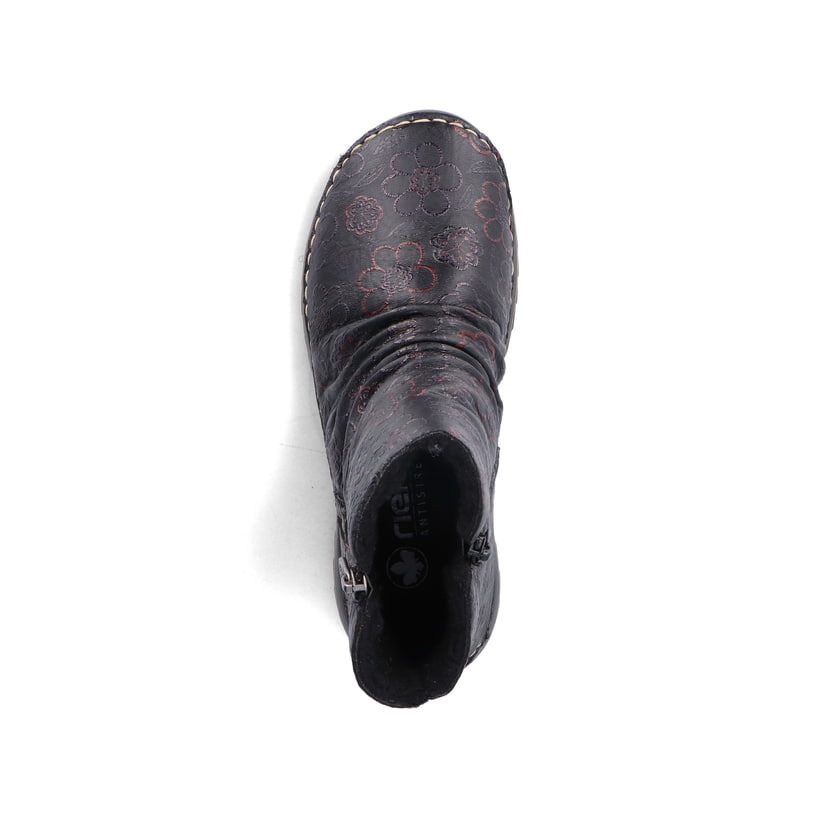 Rieker Artikelnummer 51552-90 Rieker Damen Stiefeletten Schwarz-weinrot