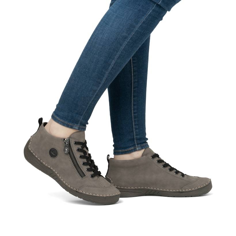 Rieker Artikelnummer 52514-42 Rieker Damen Schnürschuhe Braungrau