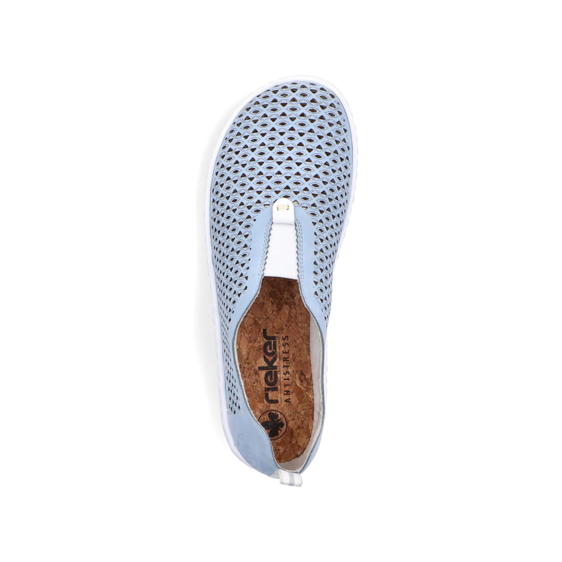 Rieker Artikelnummer 52866-10 Rieker Damen Slipper Hellblau