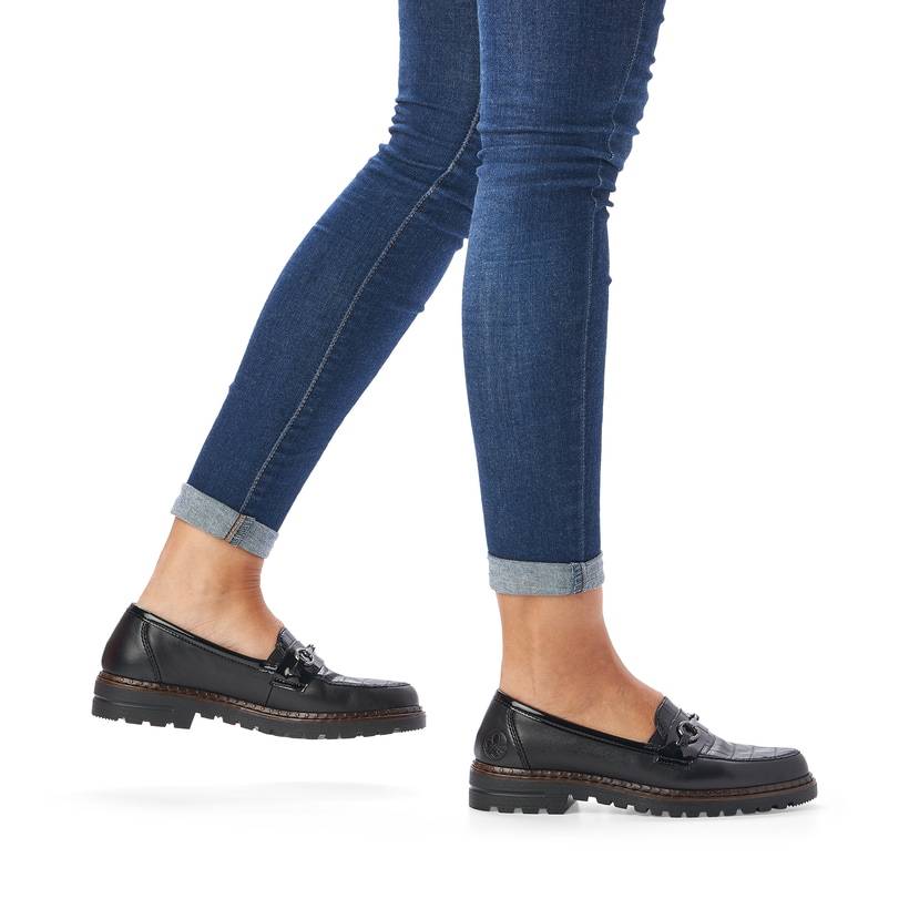 Rieker Artikelnummer 54862-01 Rieker Damen Loafer Graphitschwarz
