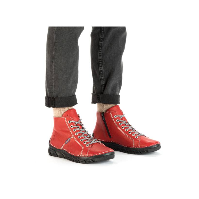 Rieker Artikelnummer 55020-33 Rieker Damen Schnürschuhe Feuerrot