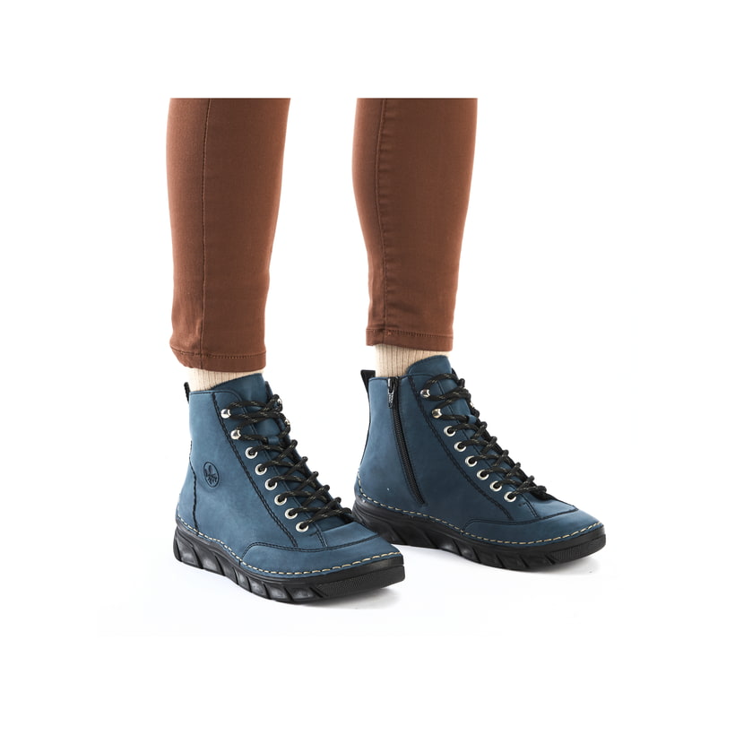 Rieker Artikelnummer 55022-54 Rieker Damen Schnürstiefel Californiablau