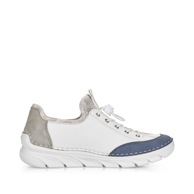 Rieker Artikelnummer 55064-80 Rieker Damen Slipper Reinweiß-ozeanblau