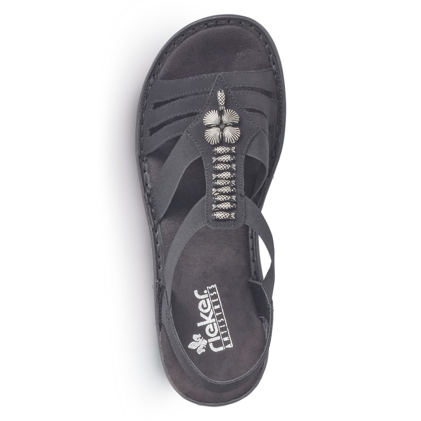 Rieker Artikelnummer 60806-00 Rieker Damen Riemchensandalen Nachtschwarz