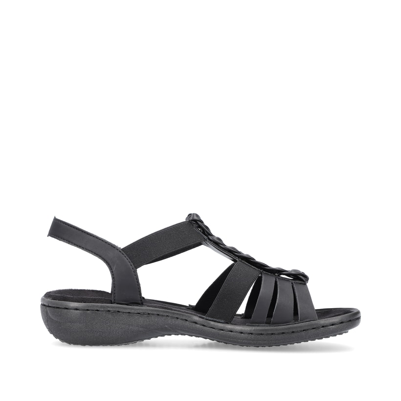 Rieker Artikelnummer 60809-00 Rieker Damen Riemchensandalen Asphaltschwarz