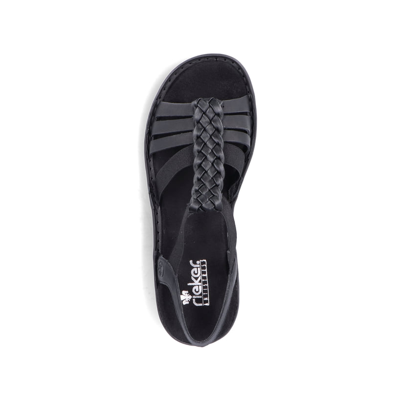 Rieker Artikelnummer 60809-00 Rieker Damen Riemchensandalen Asphaltschwarz