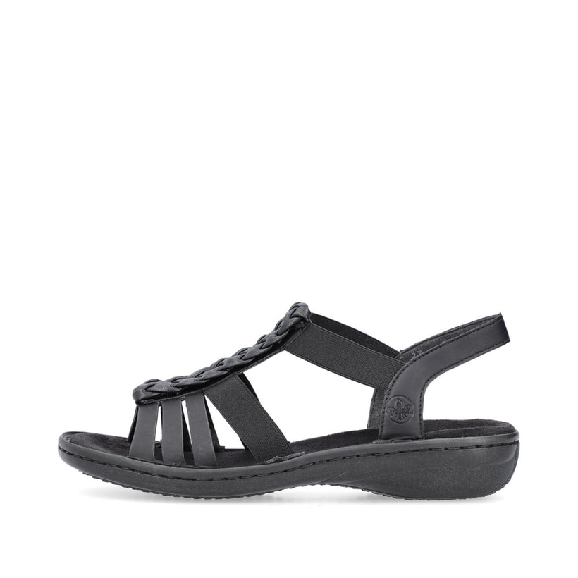 Rieker Artikelnummer 60809-00 Rieker Damen Riemchensandalen Asphaltschwarz