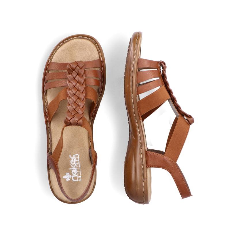 Rieker Artikelnummer 60809-24 Rieker Damen Riemchensandalen Karamellbraun