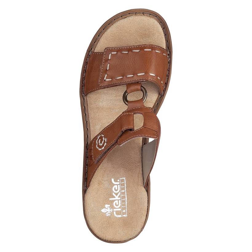 Rieker Artikelnummer 60822-24 Rieker Damen Pantoletten Kaffeebraun