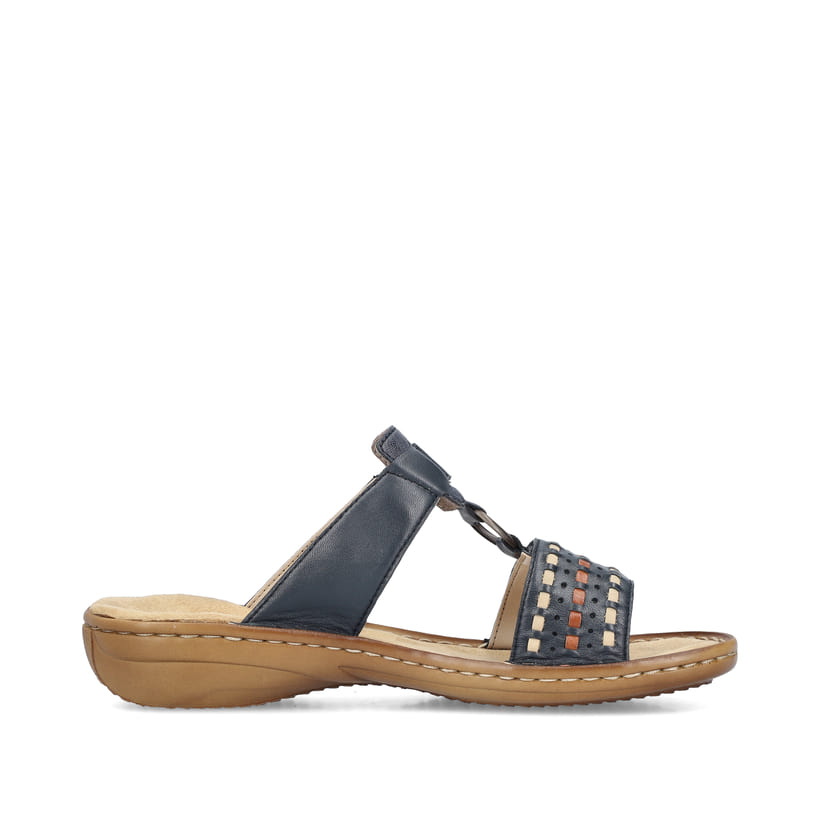 Rieker Artikelnummer 60842-14 Rieker Damen Pantoletten Stahlblau