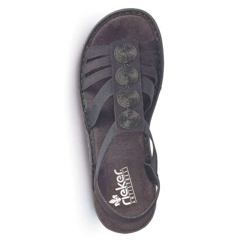Rieker Artikelnummer 60870-00 Rieker Damen Riemchensandalen Tiefschwarz
