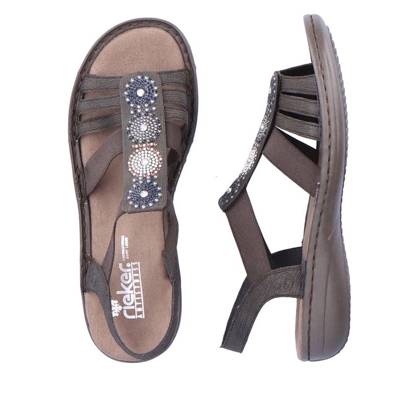 Rieker Artikelnummer 608G9-47 Rieker Damen Riemchensandalen Schwarzgrau