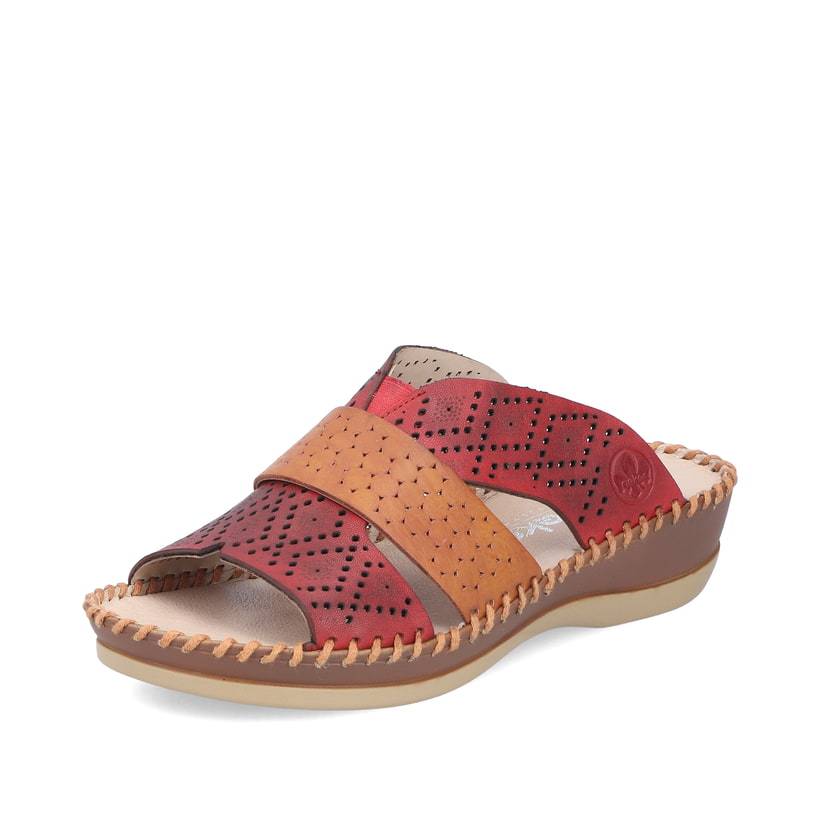 Rieker Artikelnummer 61338-35 Rieker Damen Pantoletten Kirschrot