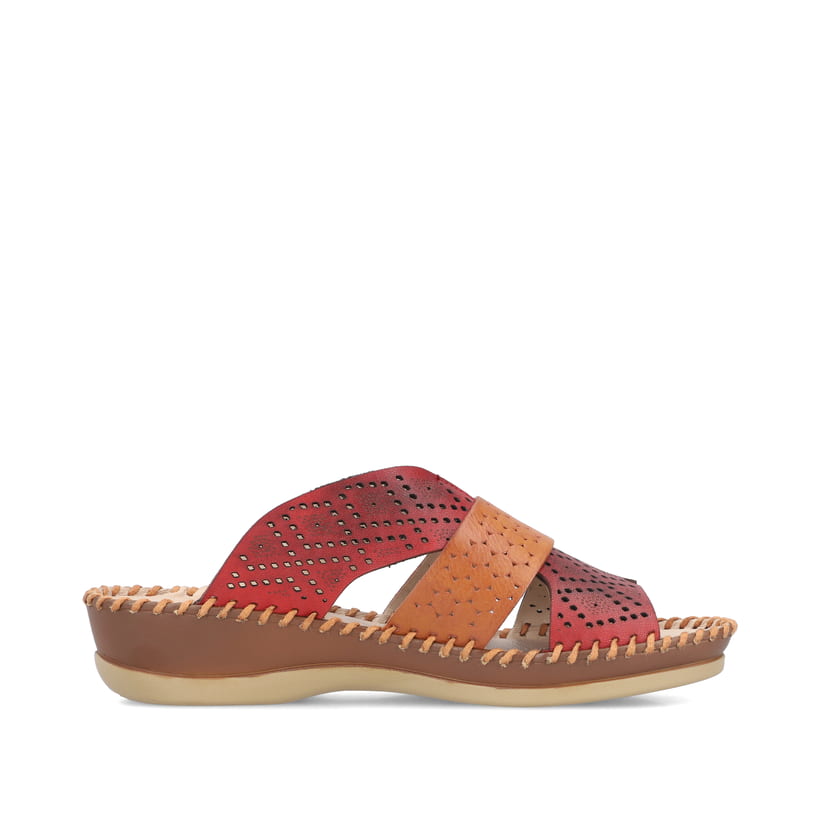 Rieker Artikelnummer 61338-35 Rieker Damen Pantoletten Kirschrot