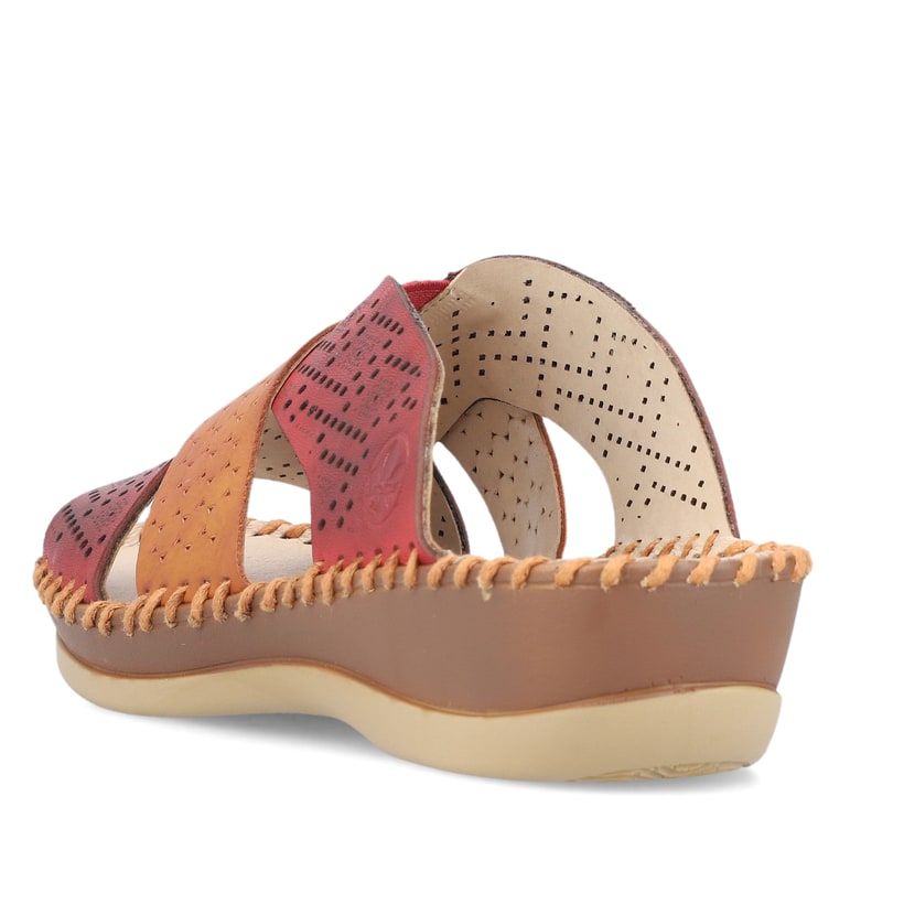 Rieker Artikelnummer 61338-35 Rieker Damen Pantoletten Kirschrot