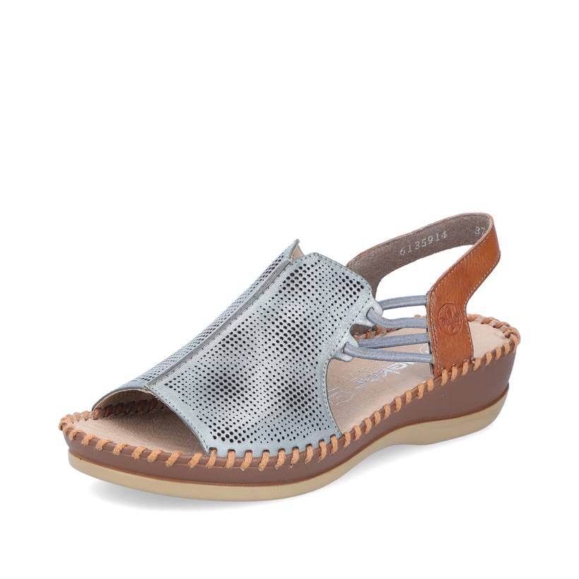 Rieker Artikelnummer 61359-14 Rieker Damen Riemchensandalen Blaugrau