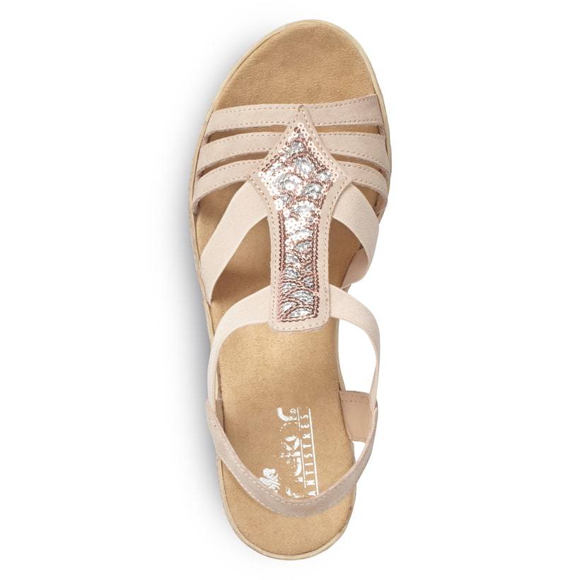 Rieker Artikelnummer 61913-31 Rieker Damen Keilsandaletten Altrosa