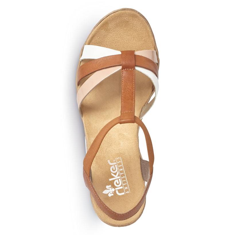 Rieker Artikelnummer 61995-81 Rieker Damen Keilsandaletten Kaffeebraun