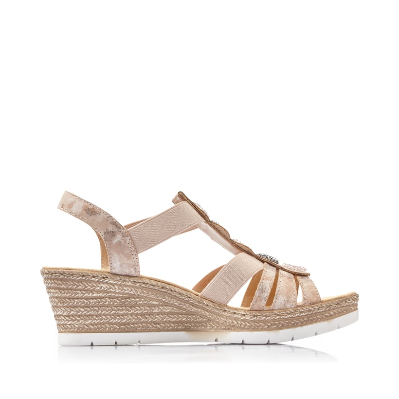 Rieker Artikelnummer 619B2-31 Rieker Damen Keilsandaletten Altrosa