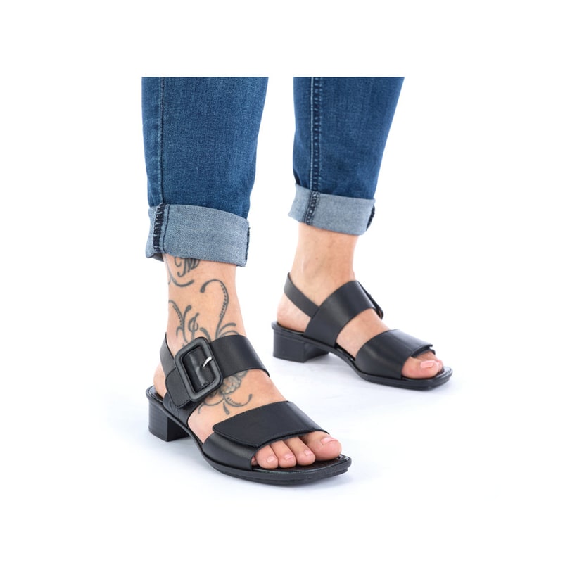 Rieker Artikelnummer 62663-01 Rieker Damen Riemchensandaletten Glanzschwarz
