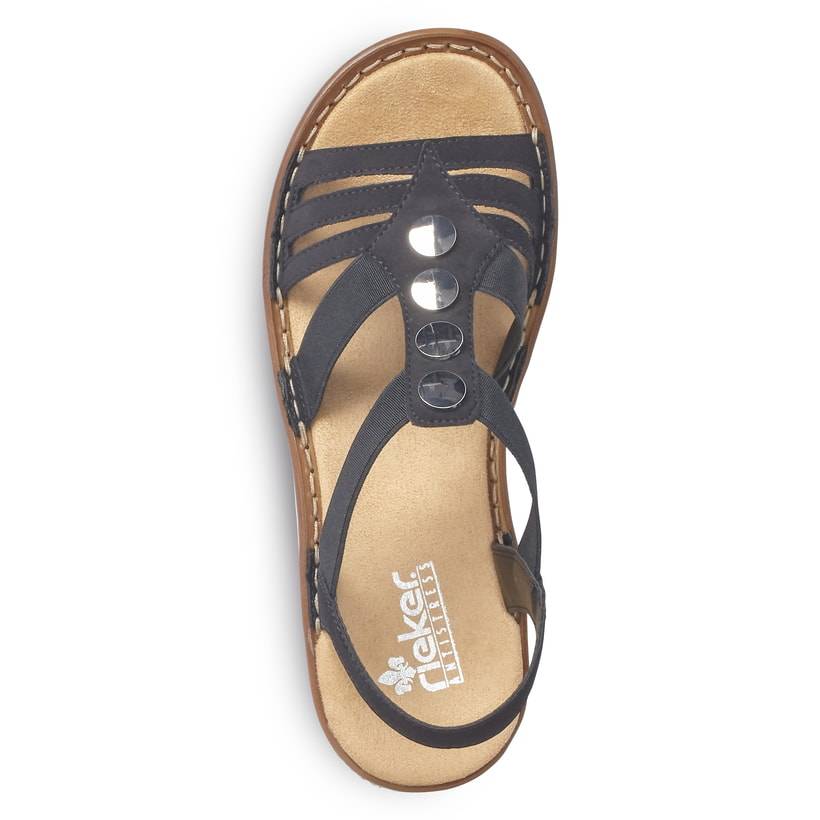 Rieker Artikelnummer 62831-00 Rieker Damen Riemchensandalen Nachtschwarz