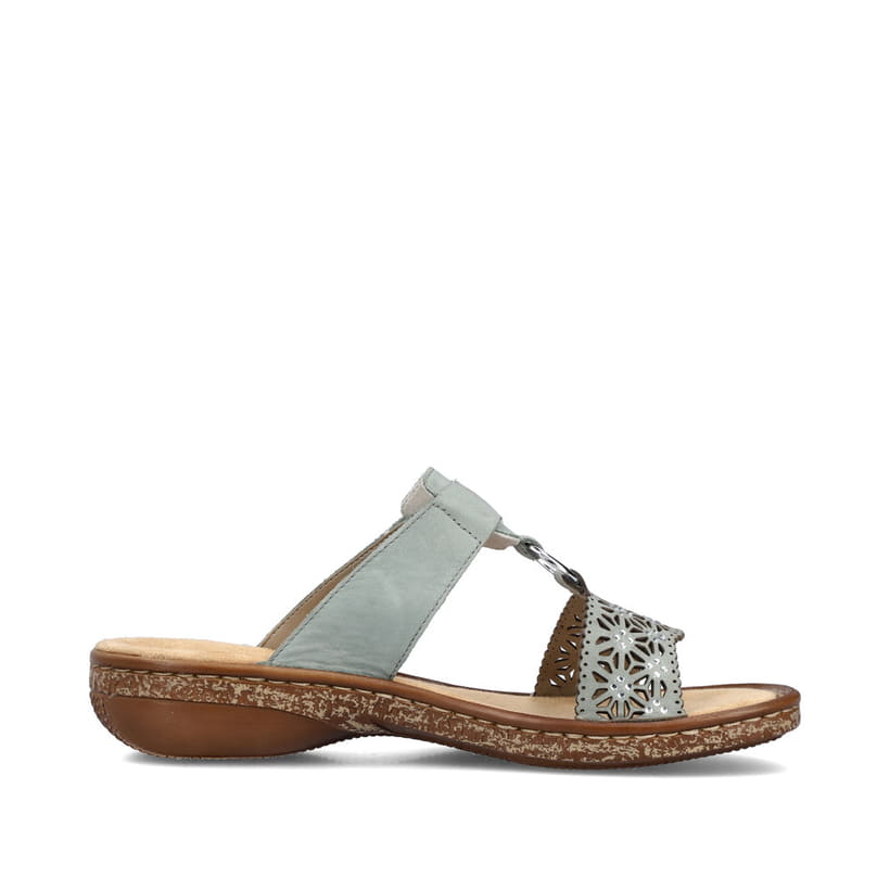 Rieker Artikelnummer 62871-53 Rieker Damen Pantoletten Mintgrün