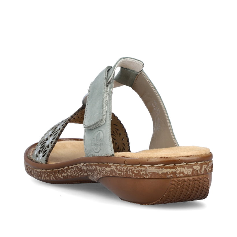 Rieker Artikelnummer 62871-53 Rieker Damen Pantoletten Mintgrün