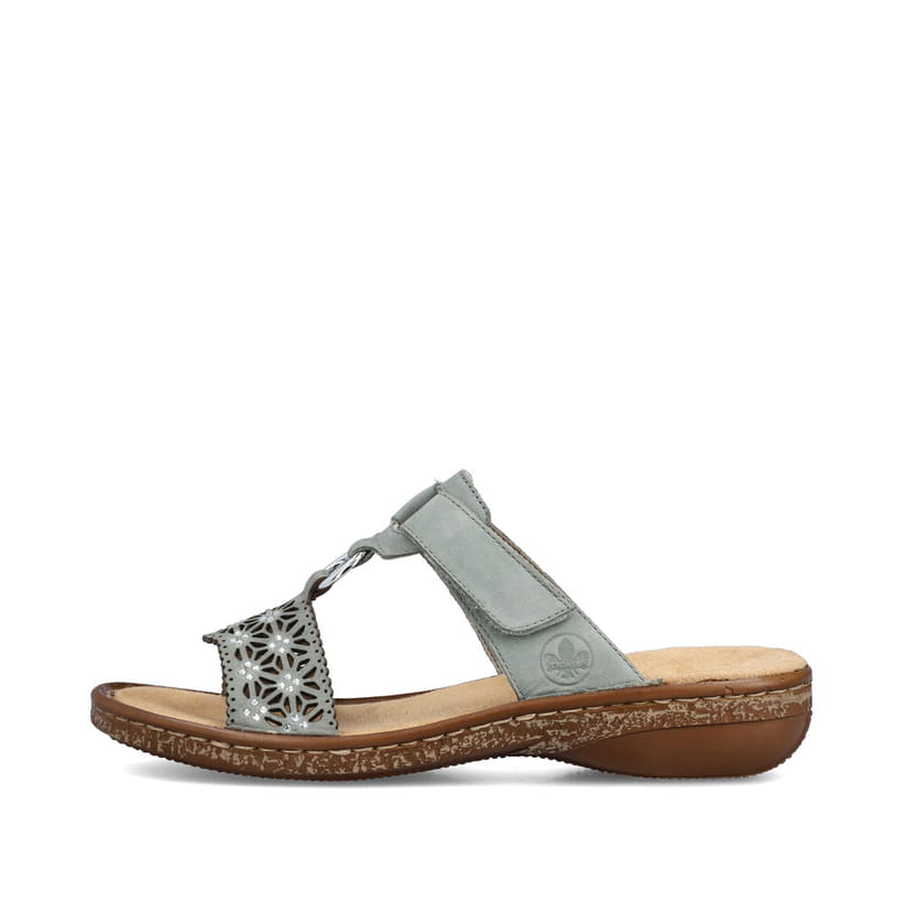 Rieker Artikelnummer 62871-53 Rieker Damen Pantoletten Mintgrün