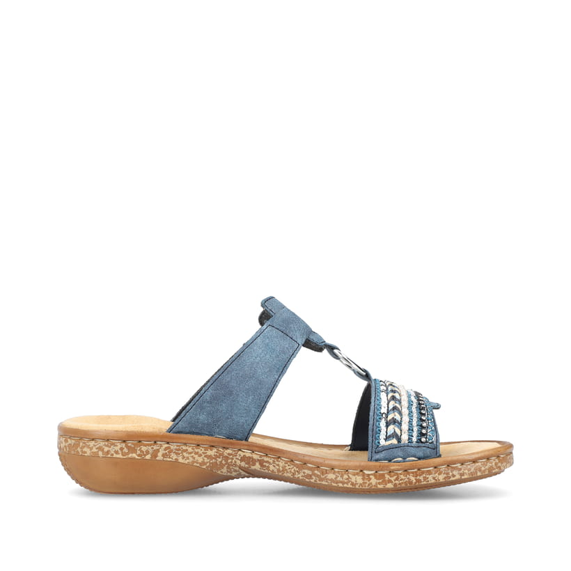 Rieker Artikelnummer 628M6-14 Rieker Damen Pantoletten Denimblau