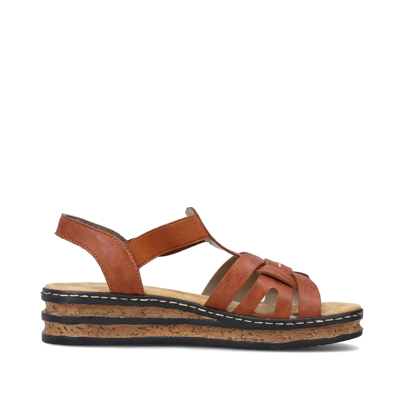 Rieker Artikelnummer 62918-22 Rieker Damen Keilsandaletten Kastanienbraun