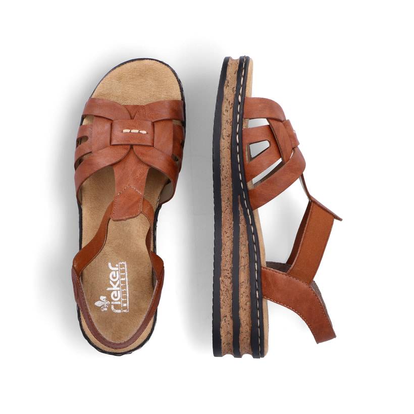 Rieker Artikelnummer 62918-22 Rieker Damen Keilsandaletten Kastanienbraun