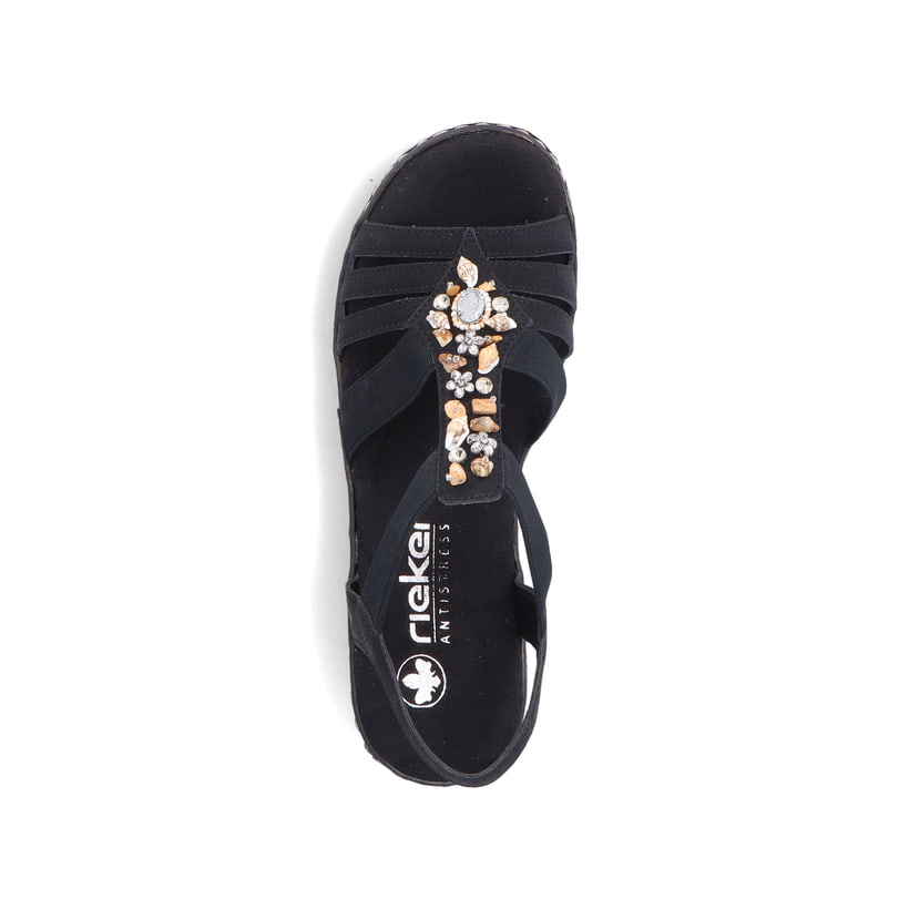 Rieker Artikelnummer 62949-00 Rieker Damen Keilsandaletten Mitternachtsschwarz