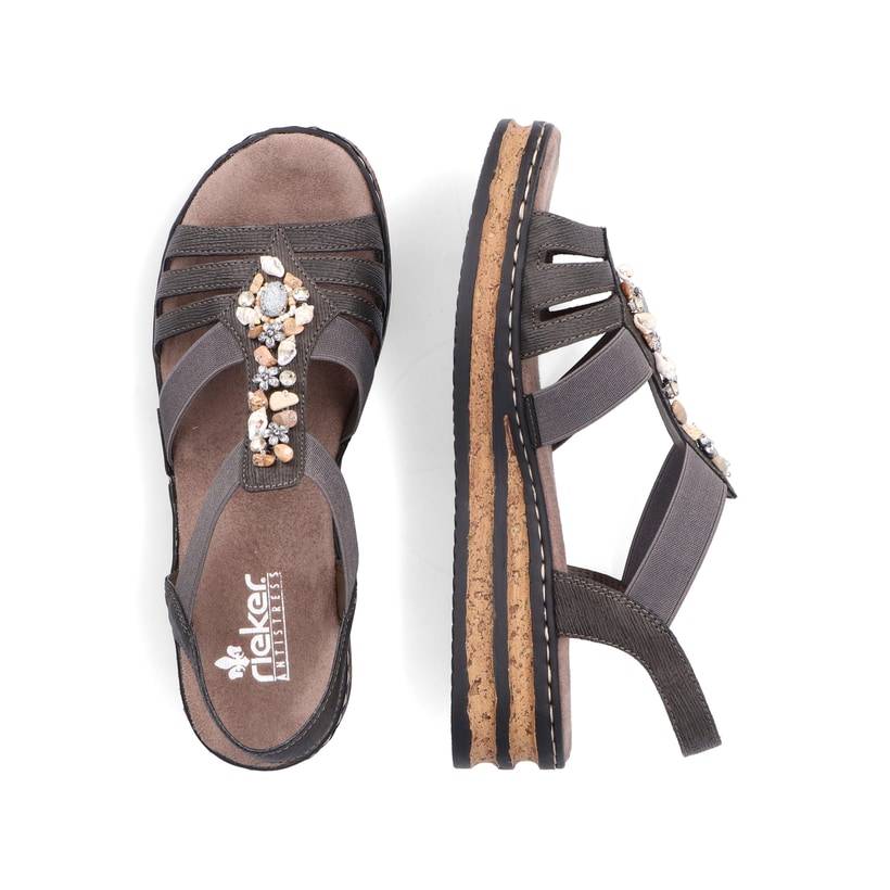 Rieker Artikelnummer 62949-45 Rieker Damen Keilsandaletten Braungrau