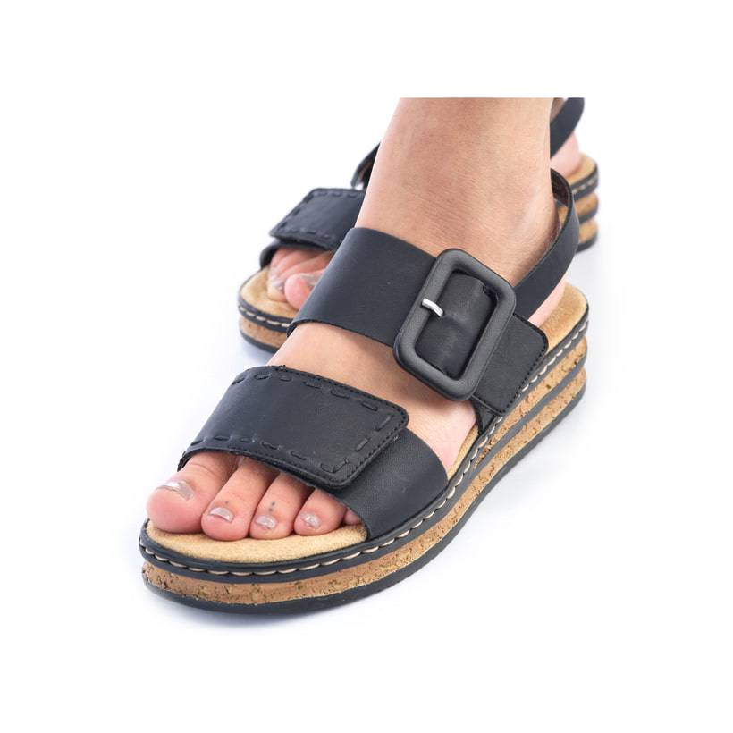 Rieker Artikelnummer 62950-00 Rieker Damen Keilsandaletten Tiefschwarz