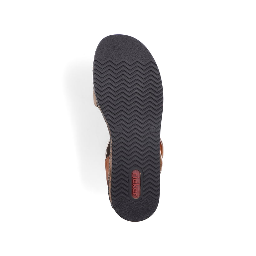 Rieker Artikelnummer 62964-90 Rieker Damen Keilsandaletten Braunbeige-schwarz