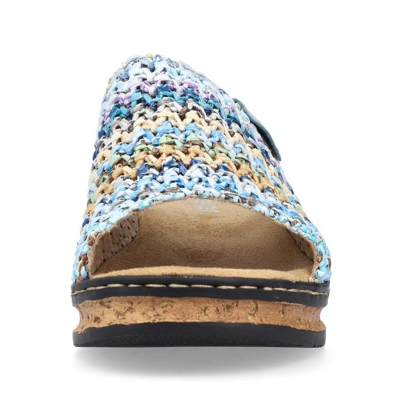 Rieker Artikelnummer 62968-90 Rieker Damen Pantoletten Multi-himmelblau
