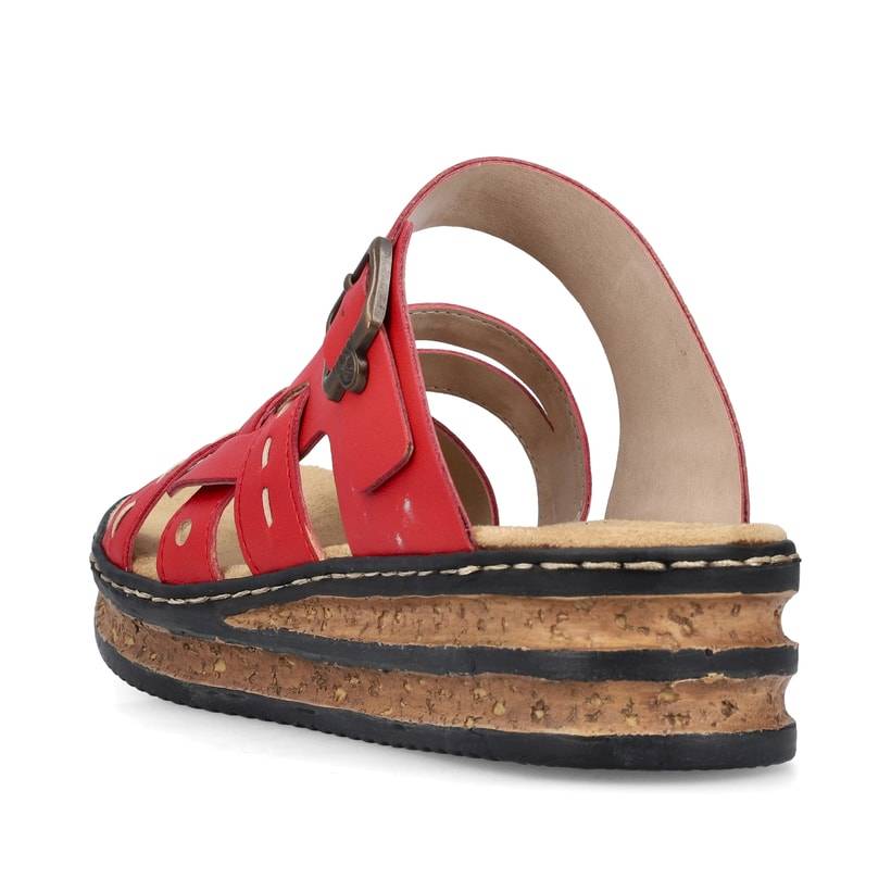 Rieker Artikelnummer 62976-33 Rieker Damen Pantoletten Feuerrot