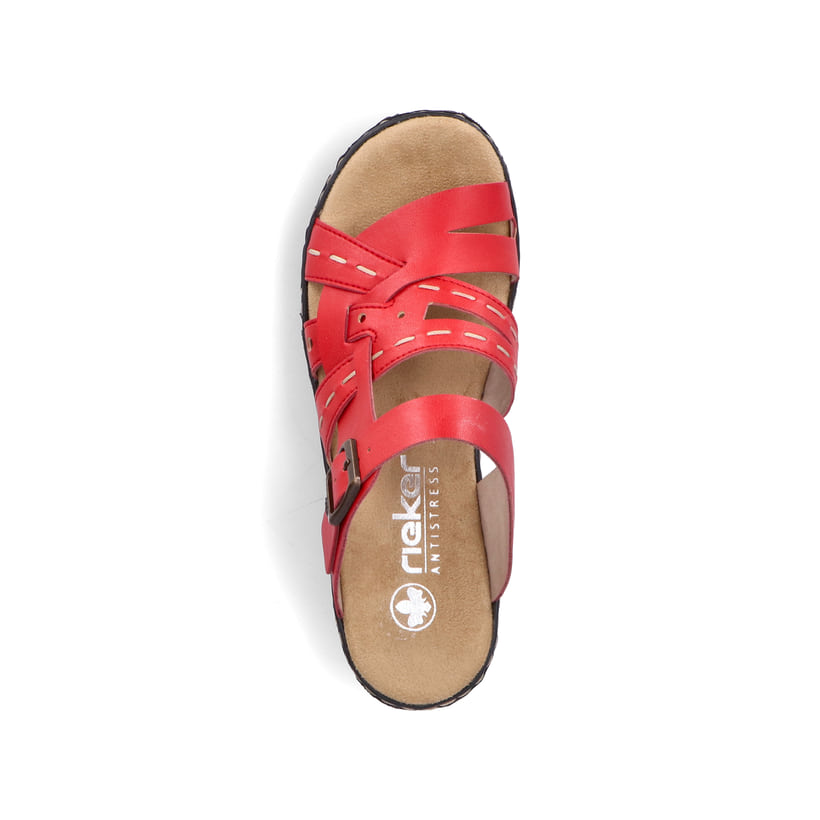 Rieker Artikelnummer 62976-33 Rieker Damen Pantoletten Feuerrot