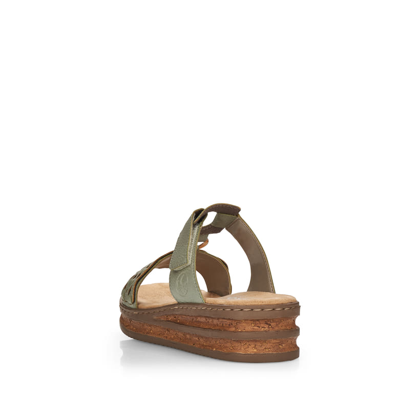 Rieker Artikelnummer 629K9-52 Rieker Damen Pantoletten Mintgrün